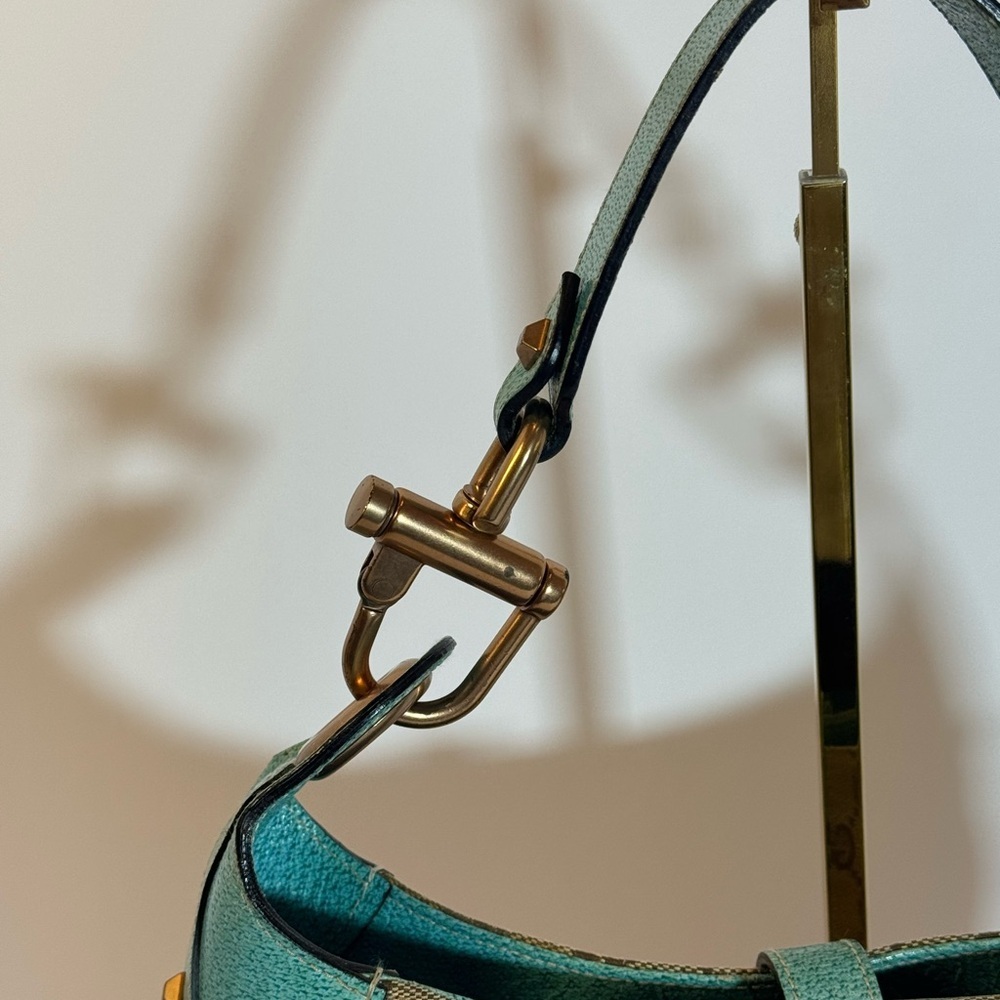 AUTHENTIC Gucci Tan and Teal Jackie Shoulder Bag - Picture 3 of 12